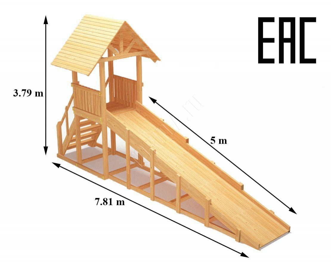 Зимняя горка TORUDA Север wood-5 (скат 5 м)